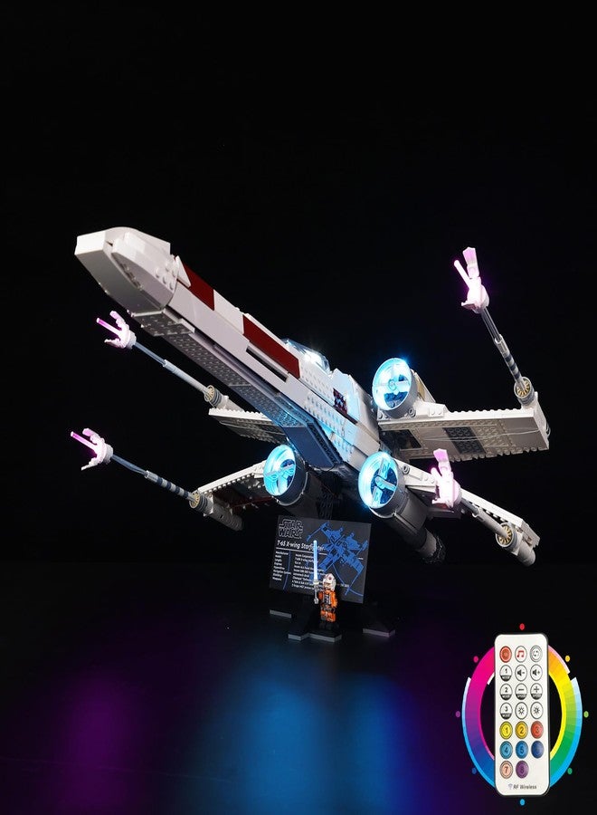 Kyglaring طقم إضاءة LED من Kyglaring متوافق مع مكعبات بناء Lego X-Wing Starfighter 75355، جهاز تحكم عن بعد مطور، الإضاءة فقط، مجموعة النموذج غير متضمنة - Image 1
